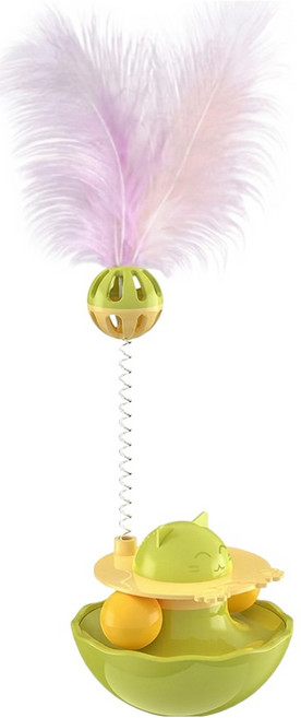 데이소이 고양이 방울 깃털 장난감 ONE SIZE, 1 그린, 1개