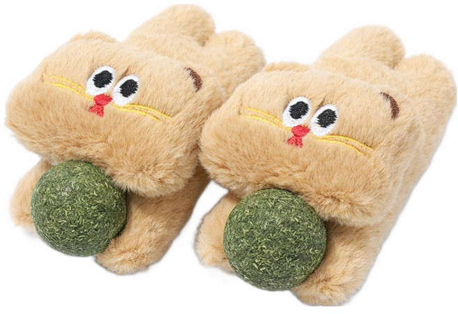 데이소이 고양이 캣닢 볼 안고 있는 장난감 ONE SIZE, 1 브라운, 2개