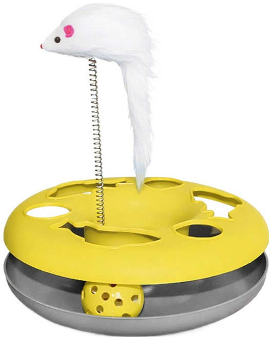 데이소이 고양이 생쥐 스프링 장난감 ONE SIZE, 5 옐로우, 1개