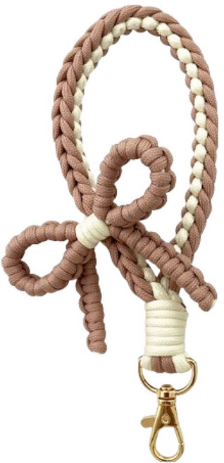 케이스틱 로프 리본 휴대폰 스트랩, 브라운, 1개