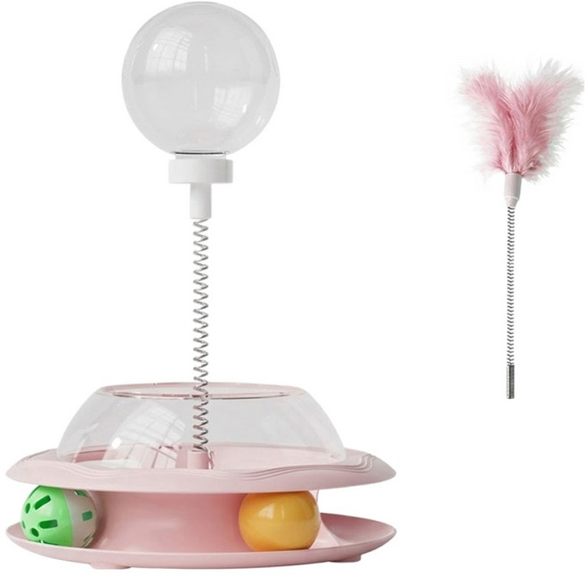 데이소이 고양이 스프링 디스펜서 깃털 장난감 세트 ONE SIZE, 10 핑크, 1세트