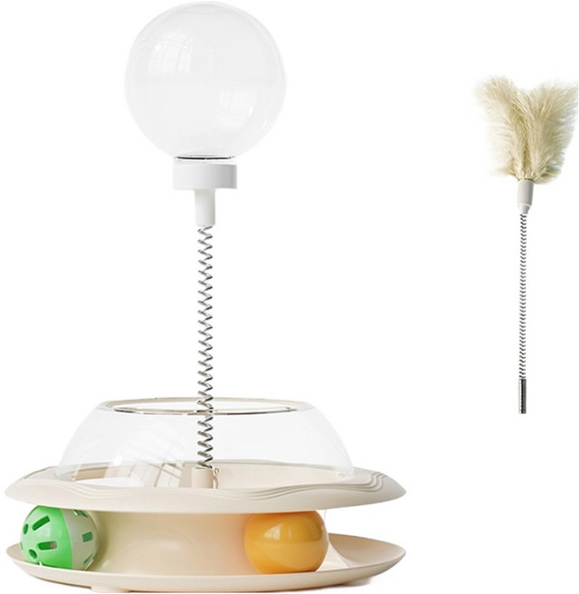 데이소이 고양이 스프링 디스펜서 깃털 장난감 세트 ONE SIZE, 12 화이트, 1세트