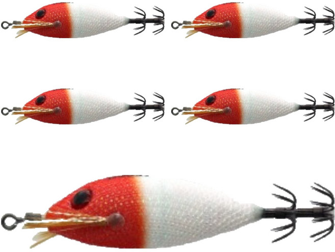 NIKEN 夜光橡果木魚 67mm, 5個, 3.5g, 07 辣椒醬