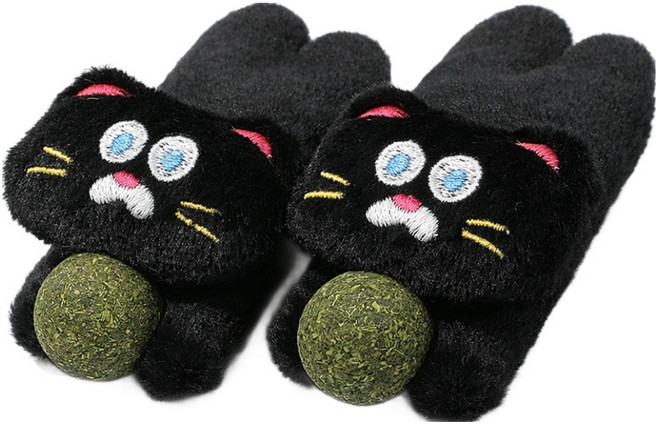 데이소이 고양이 캣닢 볼 안고 있는 장난감 ONE SIZE, 4 블랙, 2개