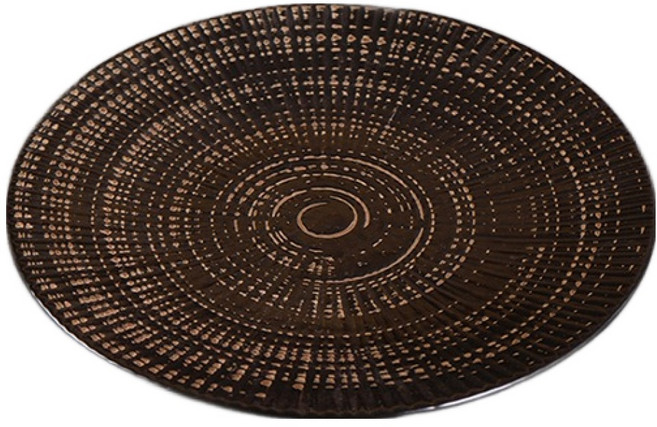 아메리칸로드 브론즈 링 세라믹 원형 요리접시 HR2572, 블랙, 1개