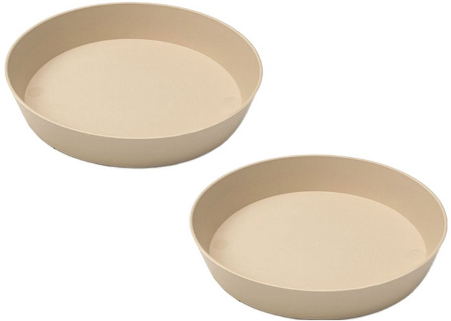 데이지안 무광 플라스틱 화분받침, 크림베이지, 2개