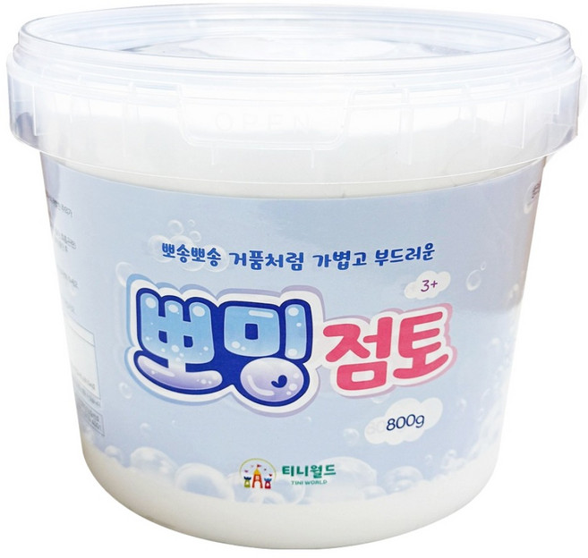 티니월드 뽀밍점토, 흰색, 800g, 1개