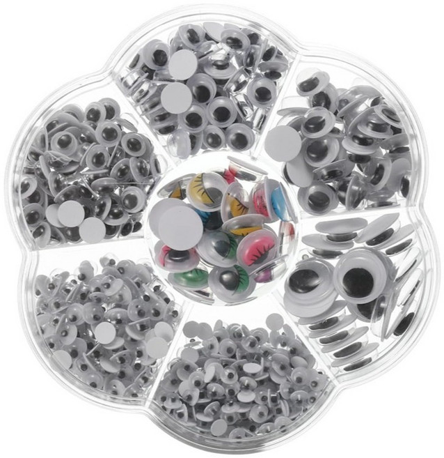 세븐집 입체 접착식 눈알 스티커 800p 세트, 혼합색상, 1세트