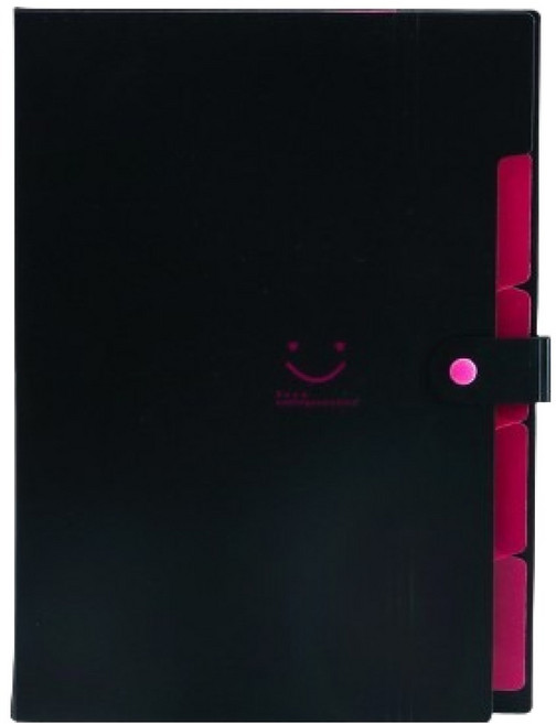 썸즈마인 스마일 A4 아코디언파일, 블랙, 1개