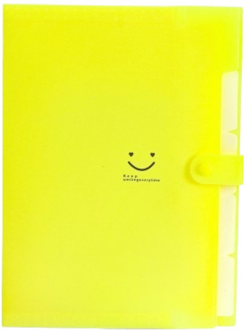 썸즈마인 스마일 A4 아코디언파일, 옐로우, 1개