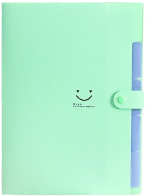 썸즈마인 스마일 A4 아코디언파일, 그린, 1개