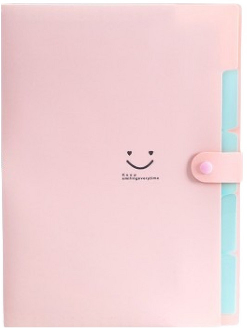 썸즈마인 스마일 A4 아코디언파일, 핑크, 1개