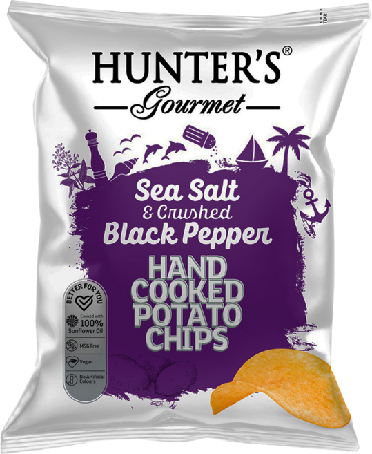HUNTER'S gourmet 亨特手工洋芋片 海鹽黑胡椒味, 125g, 1個