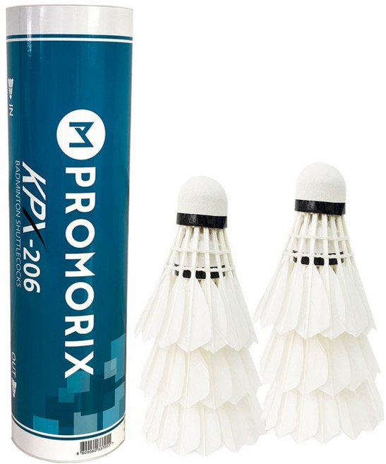 프로모릭스 일반형 거위털 셔틀콕, 흰색, 6개입, 1개