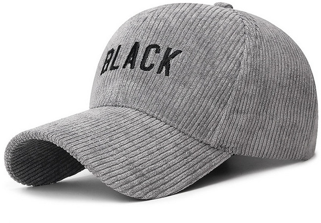 아티렐 BLACK 골덴 슬림 스포츠 야구 모자, 그레이, 1개