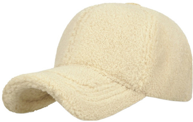 아티렐 심플 단색 뽀글이 스포츠 야구 모자, 베이지, 1개