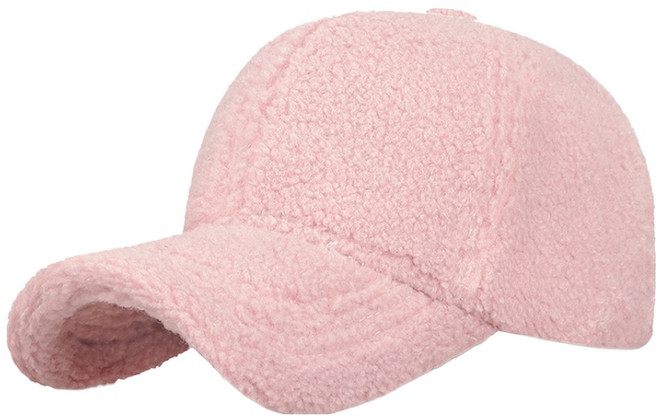 아티렐 심플 단색 뽀글이 스포츠 야구 모자, 핑크, 1개
