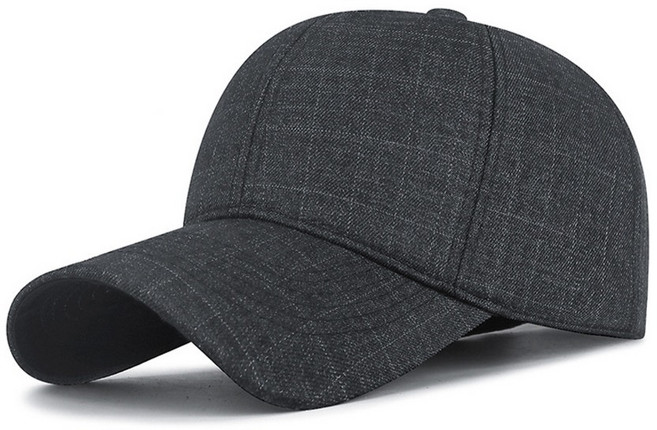 아티렐 남성용 체크무늬 중장년 스포츠 야구 모자, 블랙, 1개