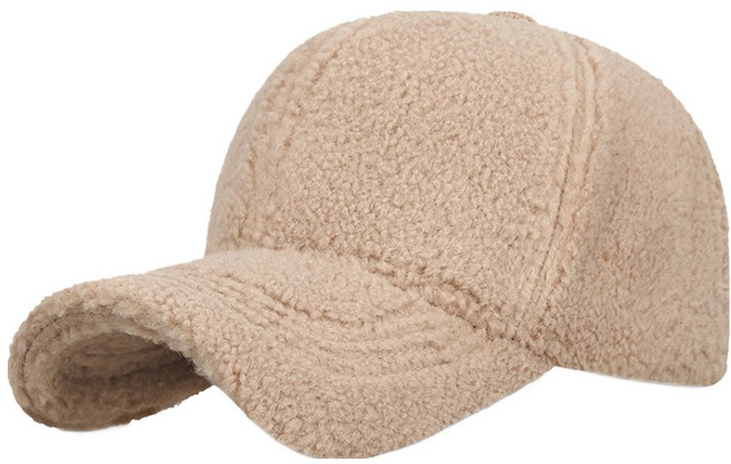 아티렐 심플 단색 뽀글이 스포츠 야구 모자, 딥베이지, 1개