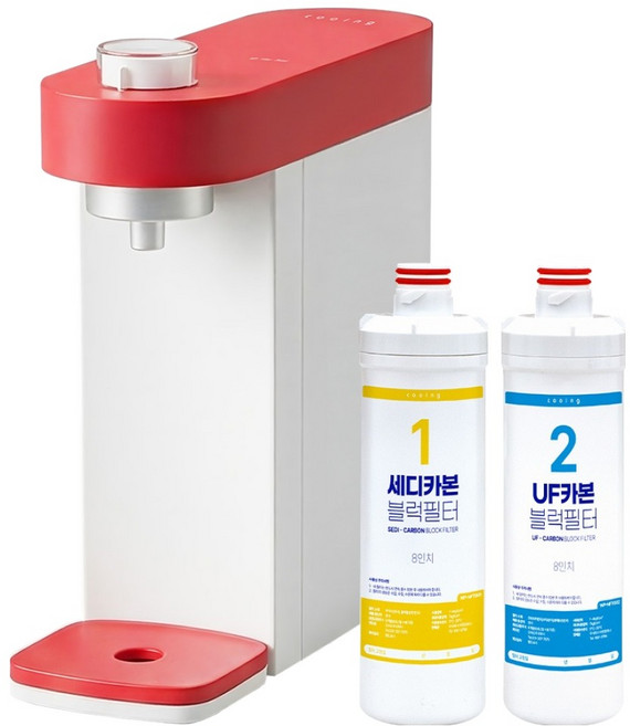 쿠잉전자 무전원 정수기 방문설치, WP-N01R(레드)