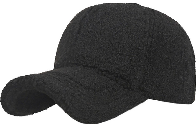 아티렐 심플 단색 뽀글이 스포츠 야구 모자, 블랙, 1개