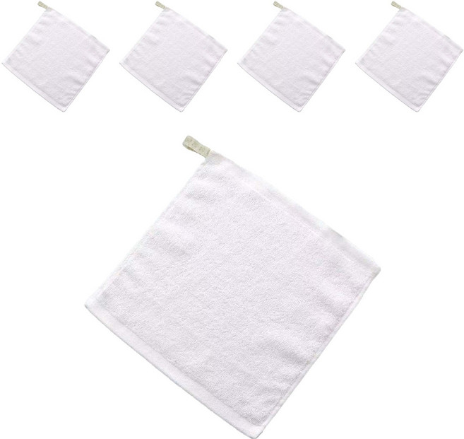 조인메이드 고리형 페이스 핸드 세면 타월 20 x 20 cm, 화이트, 5개