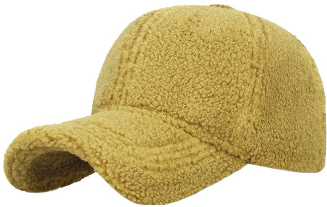 아티렐 심플 단색 뽀글이 스포츠 야구 모자, 옐로우, 1개