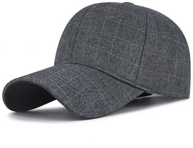 아티렐 남성용 체크무늬 중장년 스포츠 야구 모자, 그레이, 1개