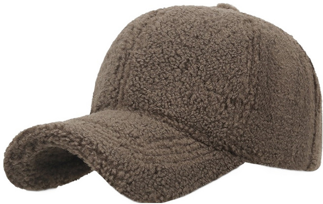 아티렐 심플 단색 뽀글이 스포츠 야구 모자, 브라운, 1개