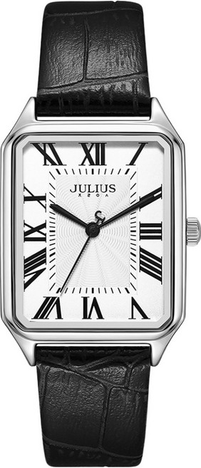 쥴리어스 남성용 스퀘어 가죽 손목시계 JA-1556MA