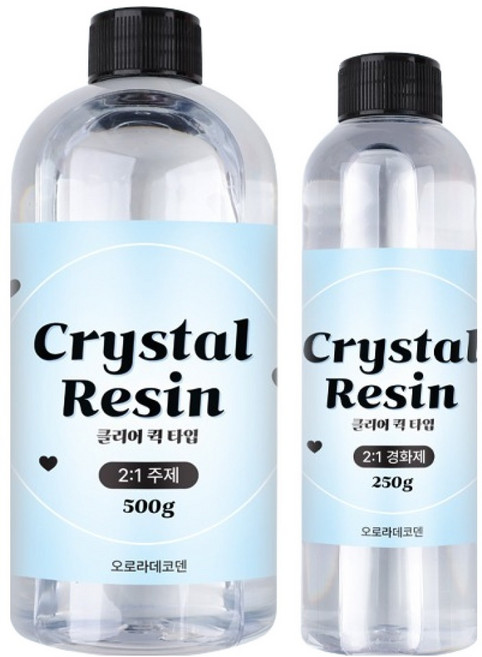 오로라데코덴 2액형 크리스탈 2대1 클리어퀵타입 750g R001, 1세트, 세트상품