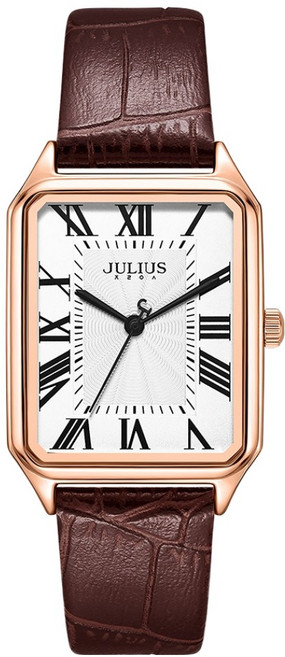쥴리어스 남성용 스퀘어 가죽 손목시계 JA-1556MB