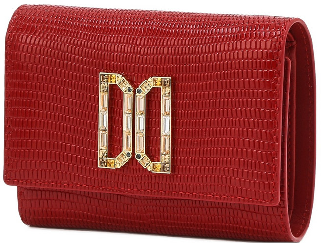 닥스 여성용 알렉사 가죽 크리스탈 장식 DD로고 반지갑 DCWA6E282R2