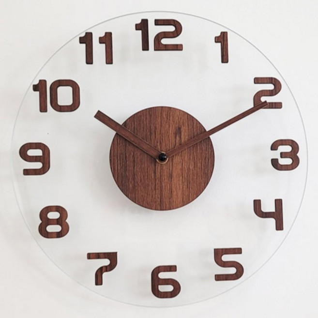 스위트하트 클리어우드 무소음 벽시계 290, 브라운