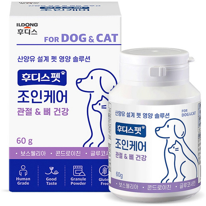 후디스펫 반려동물 후디스펫 조인케어 관절 영양제, 60g, 뼈/관절강화, 1개