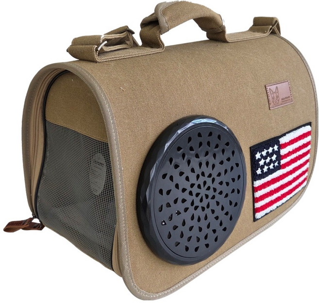 레드퍼피 반려동물 뱅크스 이동가방, 다크베이지, 1개