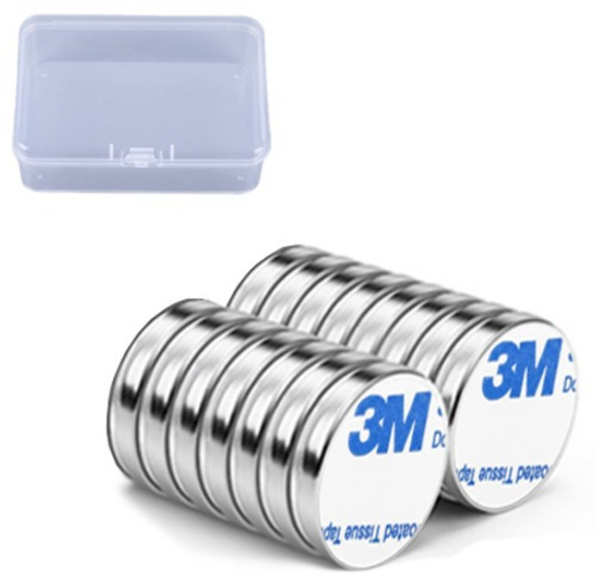OON 3M 접착식 네오디움 원형 자석 15p 세트, 1세트