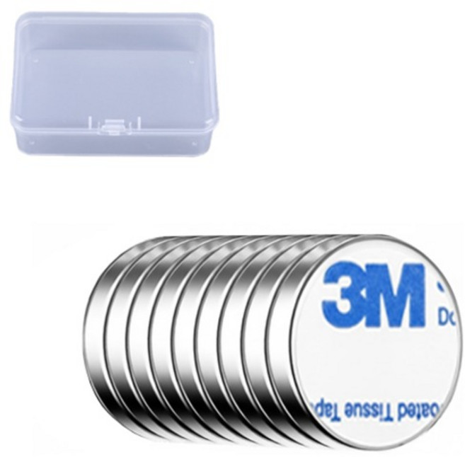 OON 3M 접착식 네오디움 원형 자석 9p 세트, 1세트