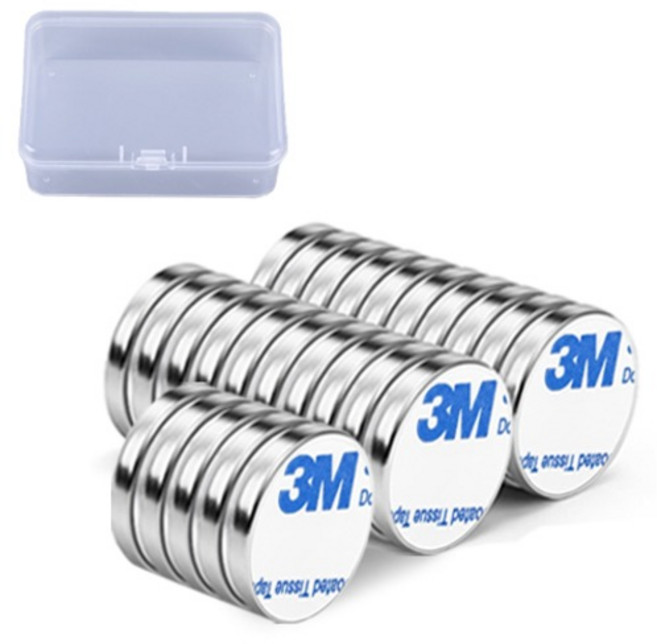 OON 3M 접착식 네오디움 원형 자석 25p 세트, 1세트