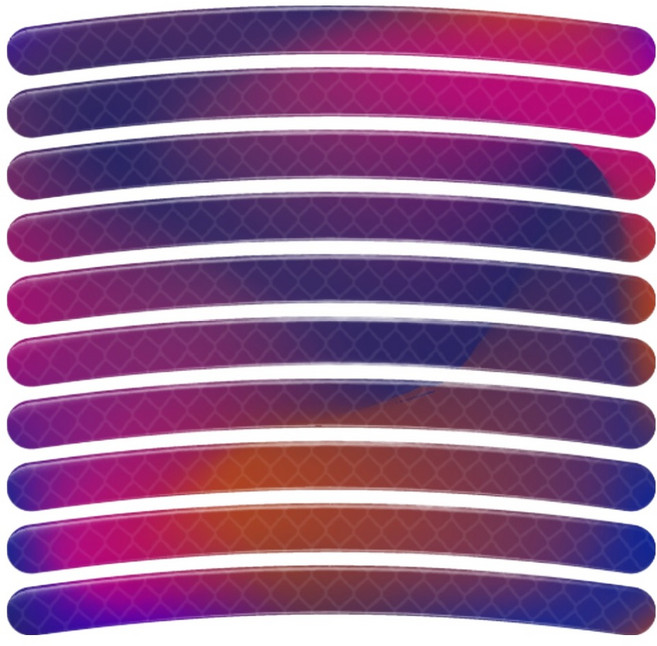 스코라 야간 시인성 휠 반사 스티커 오로라 바이올렛 7mm x 9cm 40p, 1개