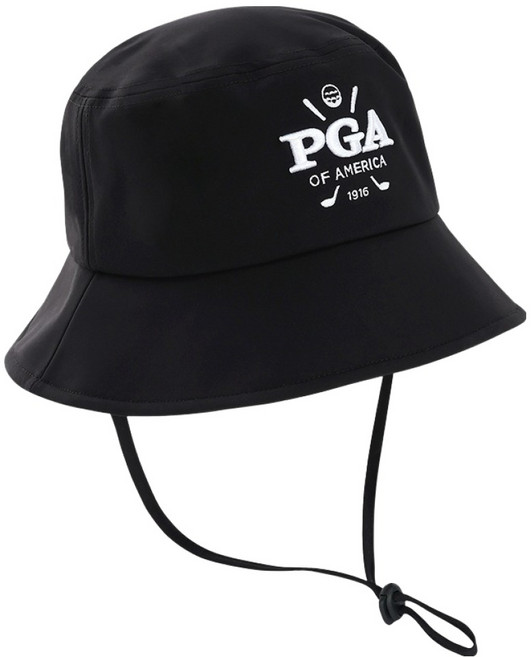 피지에이 남성용 시그니처 3D 자수 로고 버킷햇 PGA-CP05, 1개, 블랙