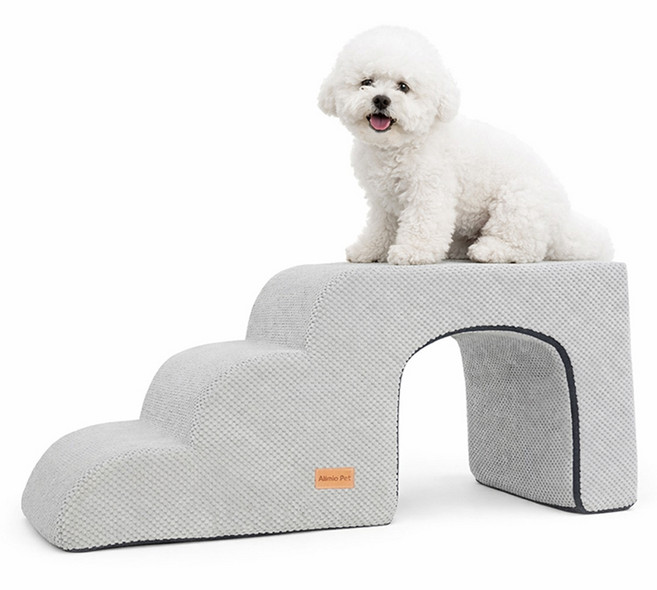 올미오펫 강아지 구름패브릭 동굴계단 3단, 어반그레이, 1개