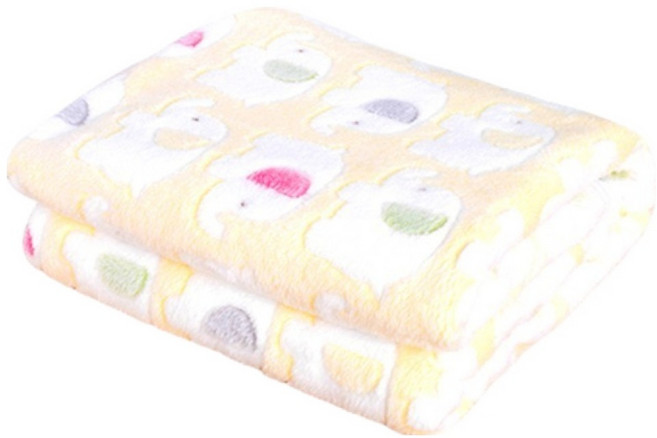 리치독스 강아지 사계절 코끼리 극세사 담요, 옐로우, 1개