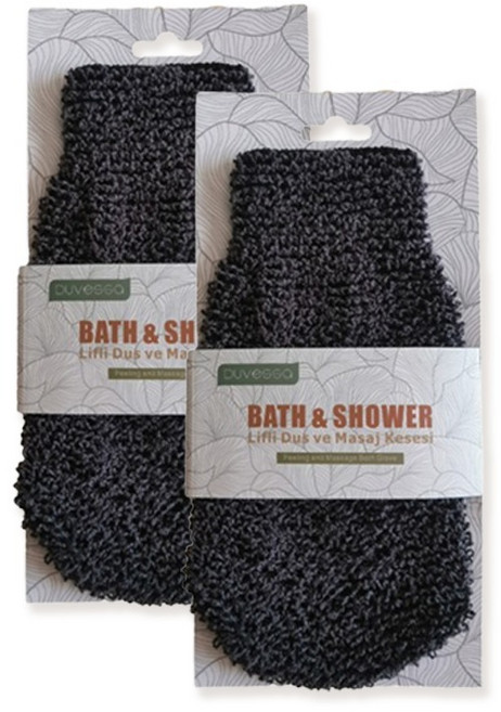 데일리 컬러풀 각질 케어 목욕장갑, 블랙, 2개, 1개입