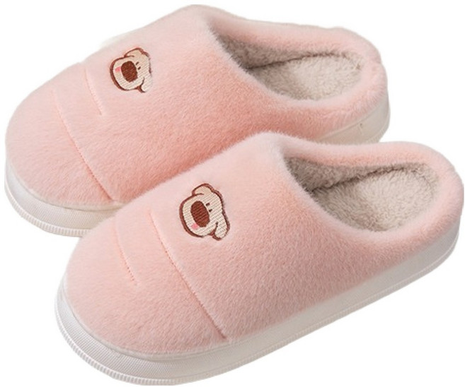 마켓피오 여성용 홈 겨울 방한용 두꺼운 털 슬리퍼