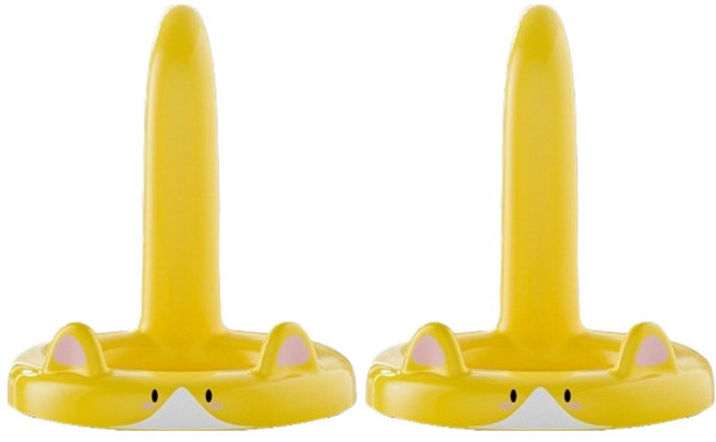 케이스틱 귀여운 고양이 휴대폰 거치대, 옐로우, 2개