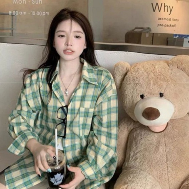 LUNA GIRL 女款 Detamora 格紋襯衫 L26SPST010725