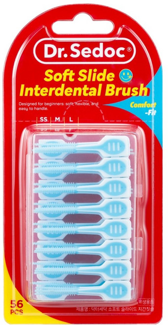 닥터세닥 소프트 슬라이드 치간칫솔 SS~L, 1개, 56개입, 2.1cm