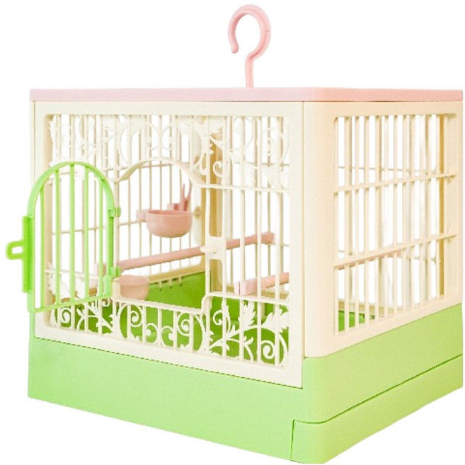 Lanboer 鸚鵡法式提籠 外出籠 FREE, 綠色, 1個