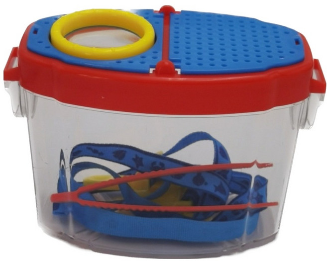 이거닷 야외 곤충 채집통 + 채집 핀셋 세트, 빨간색 + 파란색, 1세트